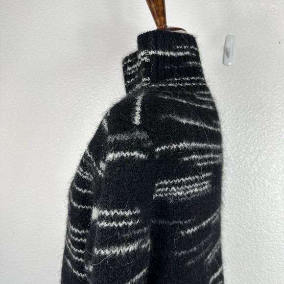 Banana Republic Sweater Women XS Space Dye Black White Alpaca Wool Chunky knit - Picture 7 of 13